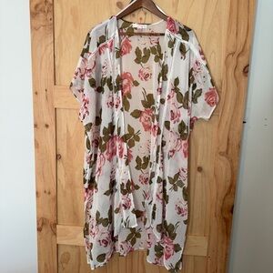 Band of Gypsies Floral Open-Front Kimono XS/S